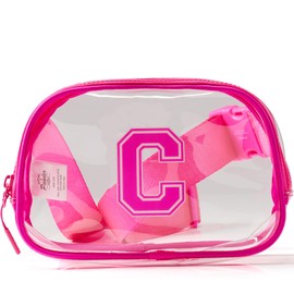 Pander - Cinturón pequeño transparente con ribete de tela de nailon, perfecto para el día del juego, juego de pelota, eventos esenciales del estadio, Sonic Pink / C, C Taza