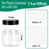2 OZ Plastic Containers with lids 50 Pack,Plastic Jars. Reusable