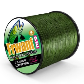 Frwanf Dark Army Green Braided Fishing Line Color Never Fade 100M-2000M 6-300LB Super Strong PE Fishing Line Abrasion Resistant Fishing Wire Zero Stretch (1000m/1093Yards 100lb/0.55mm)