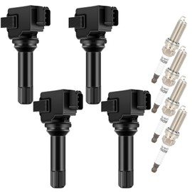 CCIYU 4 Ignition Coils with 4 Iridium Spark Plugs 3 Pins Fit for Subaru Forester 2.5L 2011-2012 spark plugs and coils Replacement：UF664