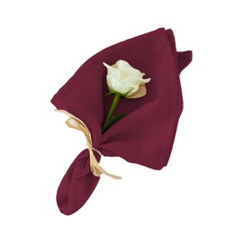 Elegant Event Essentials – Square Polyester Tablecloth Napkins with Hemmed Edges for Wedding, Reception Events, Dinning, Banquets & Christmas Parties - 19'' x 19'' (48cm x 48cm) (Burgundy, Set of 10)