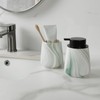 2Pcs Toothbrush Holder for Bathroom - Marble Green Ceramic Tooth