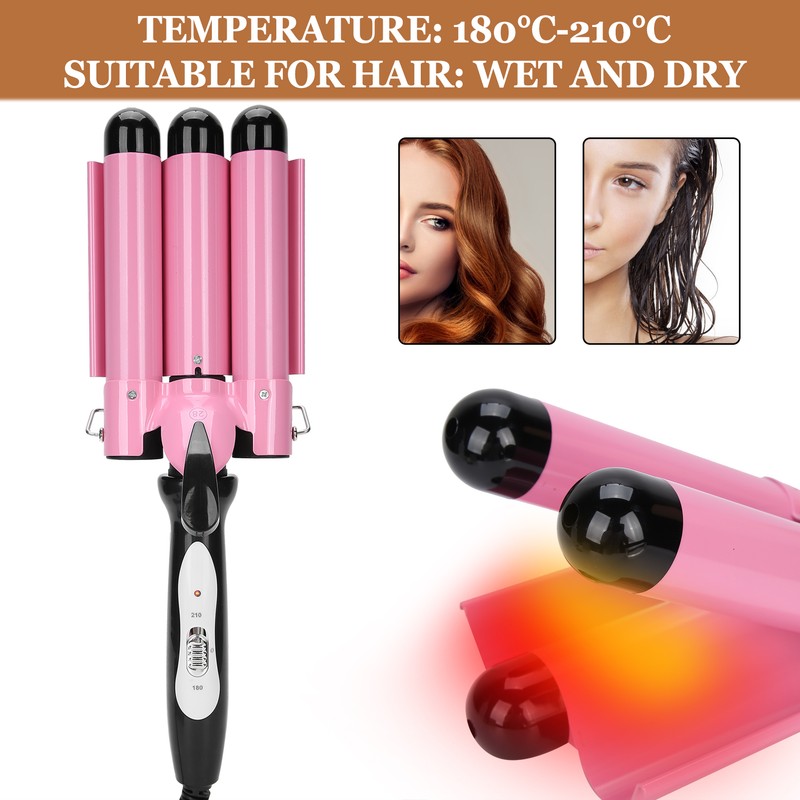 Hair Curling Iron 3 Barrel 28mm Electric Hair Waver Curling