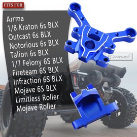 Rcarmumb Front & Rear Center Brace Mount Upgrades Part for Arrma 1/8 Kraton Outcast Notorious Talion 6s BLX,1/7 Felony Infraction Mojave 6S BLX Limitless Mojave Roller,Replace #ARA320500,Navy Blue