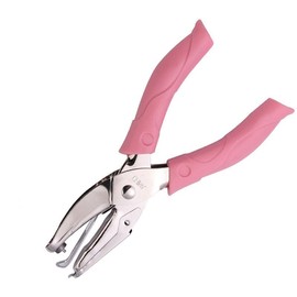 Circle/Heart/Star Shaped Metal Hole Punch Pliers, Soft Grip Stainless Steel Paper Hand Puncher, Pink & Silver
