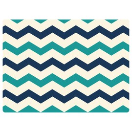 Rectangle Pretty Digitally Printed Surface Office Chair Mat for Carpet & Hardwood Floor | Blue Green White Color Soft Plush Dense Multi-Layer Construction Foldable 35" X 47" Computer Desk Chair Mat