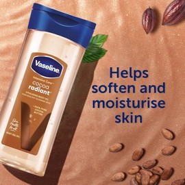 Vaseline - Aceite Corporal en Gel Cocoa Radiant (200 ml), Hidratación Profunda con Brillo Natural, Enriquecido con Cacao Puro