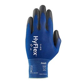 Ansell HyFlex® Work Gloves Nylon Black/Blue XS Size 6 Black Coating on Dark Blue Carrier