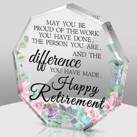 Chunful Happy Retirement Gifts for Women Men 2025 May You Be Proud Keepsake and Paperweight Retirement Plaque Farewell Gifts for Retired Teacher Police Firefighter Nurse(Nonagon)