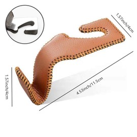 VCOROS Purse Hook for Car Leather & Stainless Universal Universal Car Vehicle Back Seat Headrest Hanger Holder Hooks for Bag Purse Cloth Drink Grocery 2 Pack(Brown 2#)