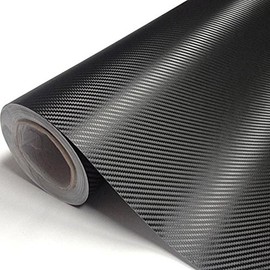 DIYAH 3D Black Carbon Fiber Film Twill Weave Vinyl Sheet Roll Wrap DIY Decals (120" X 60" / 10FT X 5FT)