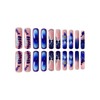 24Pcs Blue Gradient Curved Press on Nails Long Square Fake