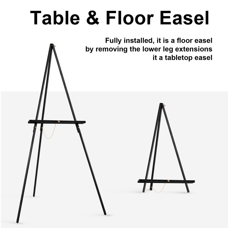 Falling in Art 65" A-Frame Tripod Easel Stand, Wooden Display