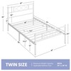 Yaheetech White Twin Metal Platform Bed Frame Mattress Foundation with