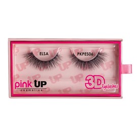 PINK UP | 3D Eye Lashes | Pestañas Postizas | Fibras de cabello sintético | Se adaptan perfecto a la forma de los ojos | Reutilizables | Modelo Elsa | PKPES06