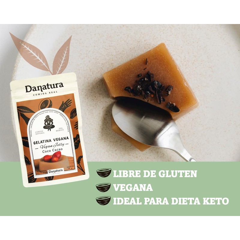 Gelatina Vegana con Agar Agar Coco y Cacao