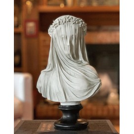 Veiled Lady Bust Veiled Maiden Bust Sculpture 9.8 inch Gothic Statue Handmade Resin Crafts Home Decor Aesthetic for Home Art Collection Ornament