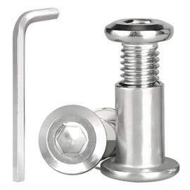 12 Sets M6 x 20 Hex Socket Cap Bolt with Allen Wrench, 304 Stainless Steel Cupboard Joining Bolts, Furniture Pair-Locking Connection Screws Bolts Nuts for Wardrobe Chair Table Cabinets