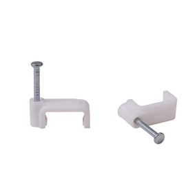 INCREWAY 200Pcs 12mm Flat Cable Wire Clips Cable Staples Cord Holder Wire Management, White