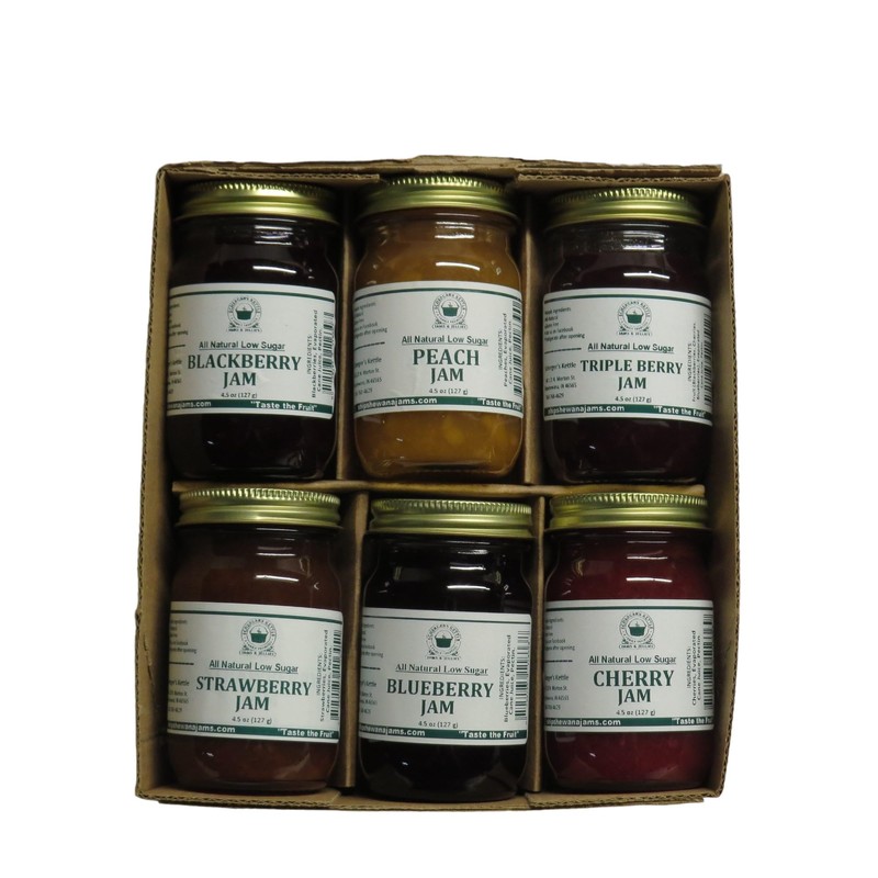 Low Sugar all Natural Jams Gift Box (6-4.5 oz jars