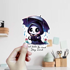 (3Pcs) Read Books Be Kind Stay Weird Stickers Read Books Decal Waterproof Vinyl Stickers Adult for Laptop Kindle Car Tumbler Water Bottle Mug Phone Notebook Helmet - Size 3”x2,3”
