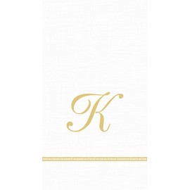 Entertaining with Caspari Monogram Initial K Paper Guest Napkins, Pack of 15