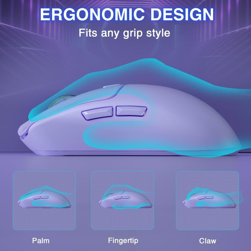 AULA SC580X Wireless Gaming Mouse, Tri-Mode 2.4G/BT5.0/USB-C, 10000 DPI Rechargeable