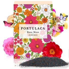 Portulaca Grandiflora & Moss Rose Seeds | 20,000+ Annual Non-GMO Heirloom Seeds for Planting Moss Roses, Rock Gardens & Climbing Roses | High Germination, Beginner-Friendly