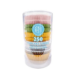 R & M International 2509 Standard Cupcake Liners for Baking, Muffins, Candy, or Hot Chocolate Bombs, Assorted, Pack of 250