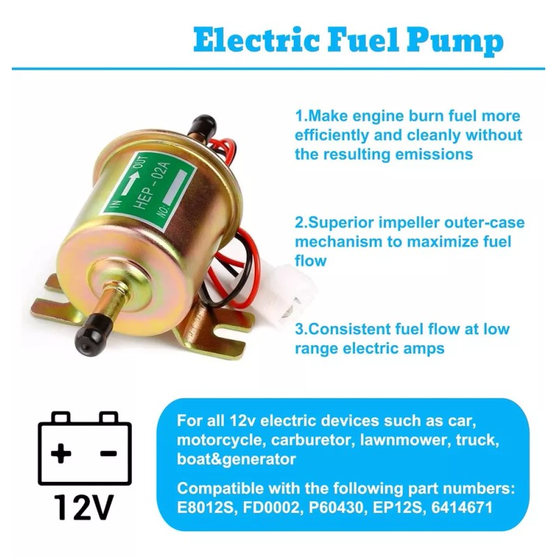 generic Hep-02a 12v Bomba De Combustible Eléctrica Para Gas Diesel