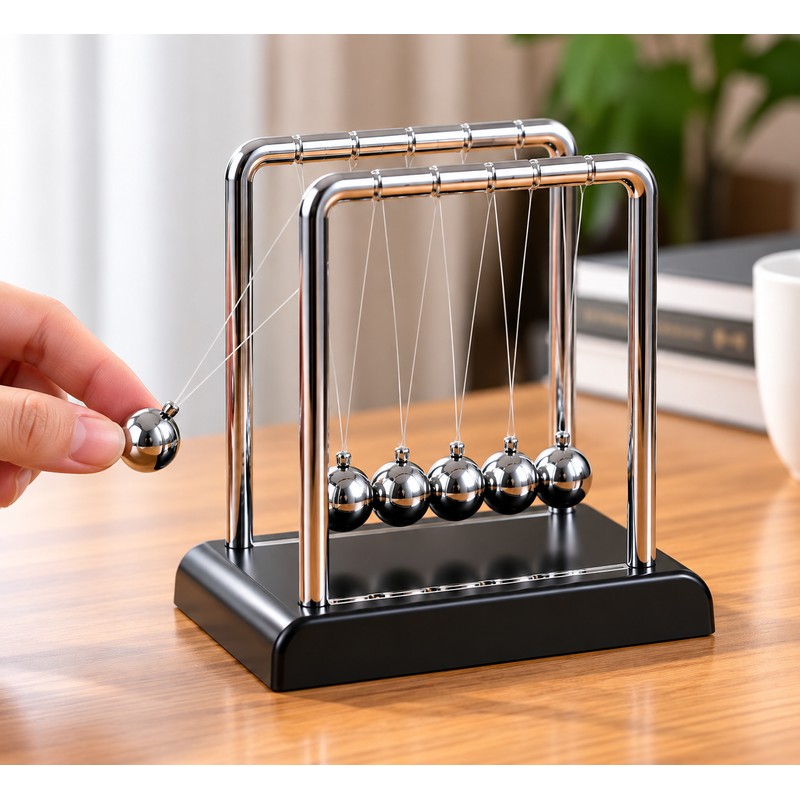 Newton's Cradle Balance Balls for Physics Demonstrations – Metal Pendulum