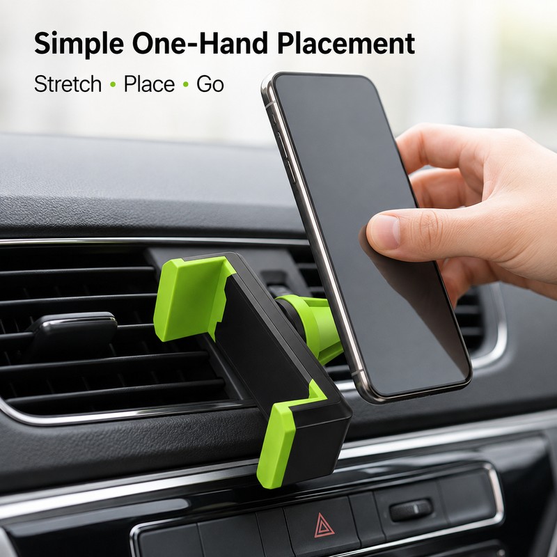 Car Phone Holder for Navigation – Green Air Vent Mount