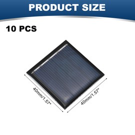 QUARKZMAN Pack of 10 2V 0.08W 0.04A Mini Solar Panels for Solar Energy, Small Solar Photovoltaic Cells Charge DIY Electric Toy Materials Solar System Kits, 1.57 x 1.57 Inches