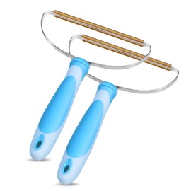 ORIA Pet Hair Remover for Couch, Pet Hair Scraper for Carpet, Reusable Multi Fabric Edge and Carpet Scraper, Anti-Slip Dog and Cat Hair Remover Tool for Coat, Car Seat, Pet Beds, 2 Pack, Blue