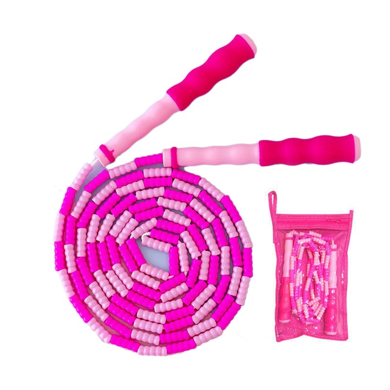 Jump Rope Comfortable Grip Adjustable Durable Lightweight Safe Beaded Skipping