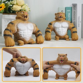 FSFHSJ Tiger Toys , Fun Stretch Tiger Toy for Kids and Adults, Squeeze Stress Tiger, Sensory Toys for Relieving Stress and Anxiety ADHD and Autism, Birthday Gifts（Large Heavyweight 4.4LB）