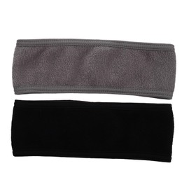 Mikinona 2pcs Face Washing Hair Band Soft Comfortable Tape Headbands for Women Skincare Yoga and Running Black Grey