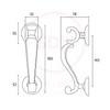 Dart Heavy Cast Brass Slim Doctor Door Knocker 180mm x