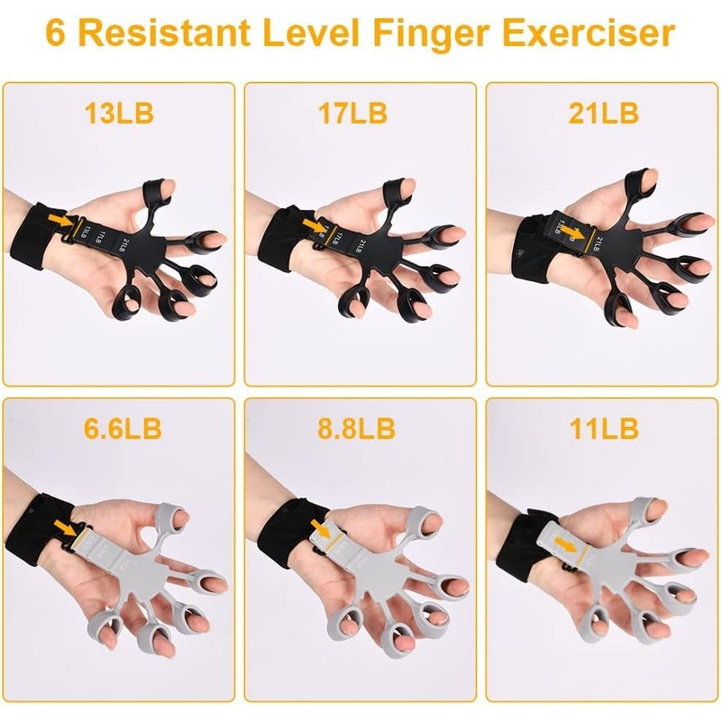 Finger Strengthener Extension Exerciser Stretcher, Strength Adjustment Finger Resistance Bands