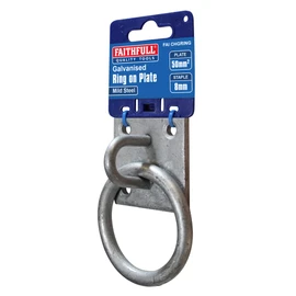 Faithfull FAICHGRING Galvanised Steel 8mm Dia Ring On Steel Plate 50 x 50 mm