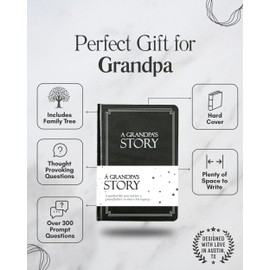 Grandpa's Life Story Journal (Hardcover): A Meaningful Keepsake for Grandpa to Share His Journey and Memories, Book Includes 250+ Prompt Questions, Sentimental Grandpa Gifts Idea, Sentimental Gifts for Grandpa for Father's Day, Birthday & Christmas