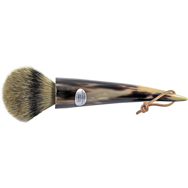 Hans Baier Exclusive Shaving Brush Silver Tip Real Horn Tip Light