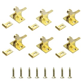 Runseaway 6Pcs Heavy Duty Brass Elbow Latch, Cabinet Door Catch Window Catch, Elbow Latch for Home, Office, Bedroom, Bathroom, Closets
