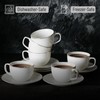 BTaT- Tea Cups and Saucers with Gold Trim, Set of