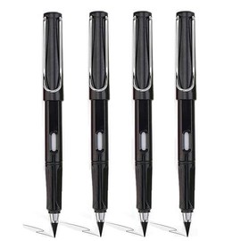 12 pcs Infinity Forever Pencil Christmas Gift Infinite Everlasting Metal Inkless Pencils Pen for Drawing Writing - Colour: 4pcs black pen core
