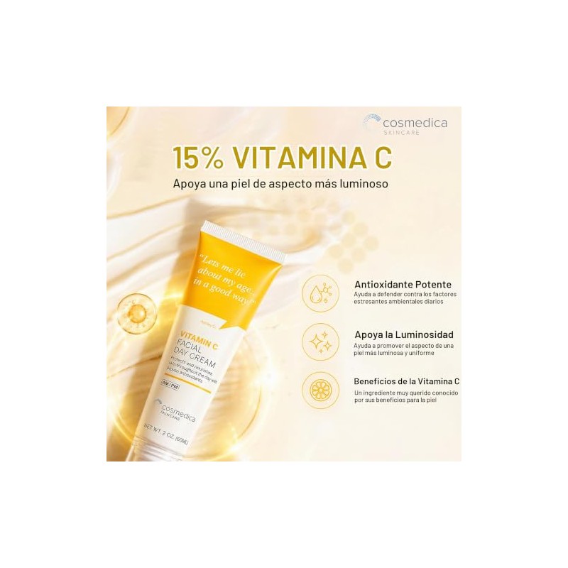 Cosmedica Skincare Crema Facial Vitamina Corrige Líneas Expresión Unifica Tono