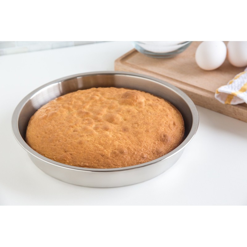 Fox Run Round Cake Stainless Steel Baking Pans, 9 inches