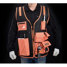 Edward Tools Harden Tool Vest - Thick Oxford Cloth - Adjustable for all Men’s Sizes - Work Vest for Woodworking, Construction, Electrician - Multi use Pockets