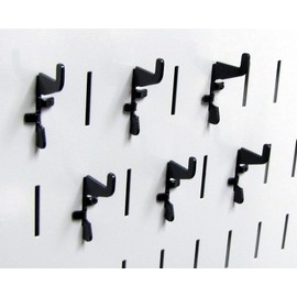 Wall Control 10-HS-001 B Pegboard Standard - Gancho de metal ranurado para tablero de clavijas y tabla de herramientas ranurada, Negro