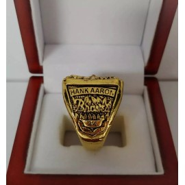 Hank Aaron - 1957 Milwaukee Braves World Series Ring With Wooden Display Box